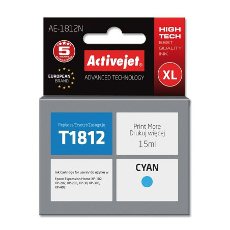 Compatible Ink Cartridge Activejet AE-1812N Cyan