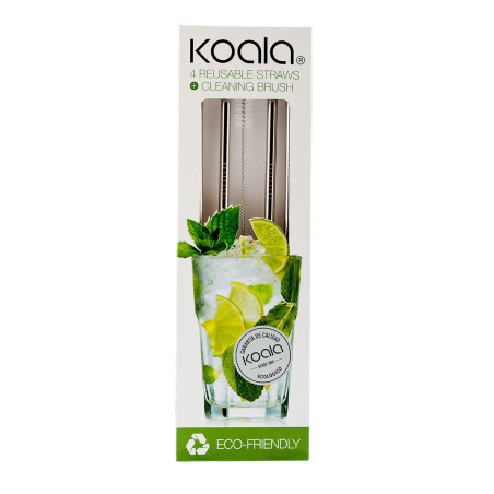 Reusable Straws Koala Bodega Stainless steel Metal 5 Pieces