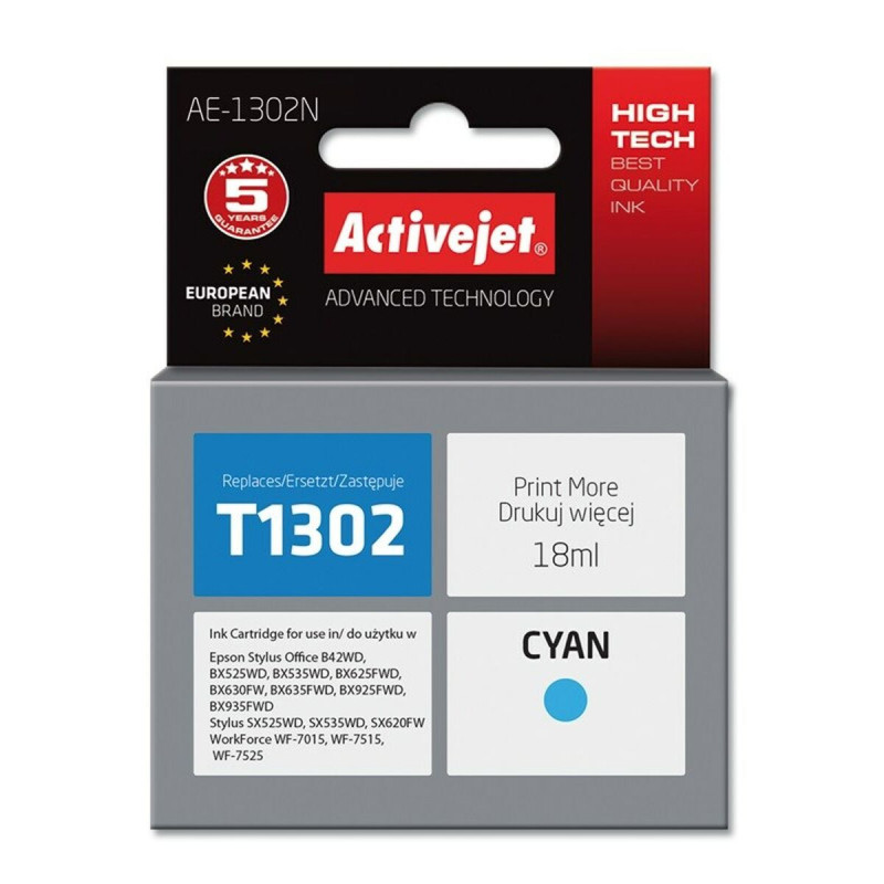 Original Ink Cartridge Activejet AE-1302N Cyan