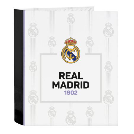 Ring binder Real Madrid C.F. Black White A4 (27 x 33 x 6 cm)