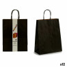 Set of Bags Paper 25,5 x 11,5 x 43 cm Black (12 Units)