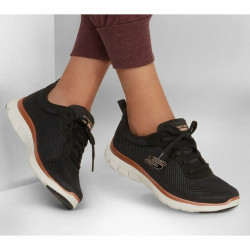 Sports Trainers for Women Skechers Mesh Lace-Up Black