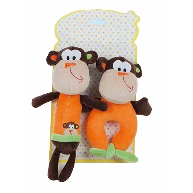 Rattle Cuddly Toy 2 Units Monkey 18 cm