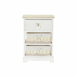 Chest of drawers DKD Home Decor Natural White wicker Paolownia wood (40 x 29 x 58,5 cm)