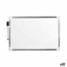 Magnetic Board with Marker White Aluminium 20 x 30 cm (12 Units)