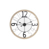 Wall Clock DKD Home Decor Natural Black MDF Iron (70 x 4 x 70 cm)