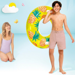 Inflatable Floating Doughnut Intex Tropical Fruits Ø 107 cm (12 Units)