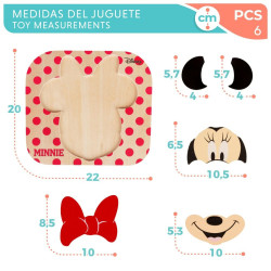 Child's Wooden Puzzle Disney Minnie Mouse + 12 Months 6 Pieces (12 Units)