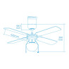 Ceiling Fan with Light EDM 33800 Caribe White 50 W