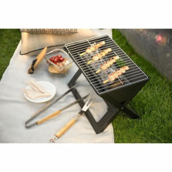 Folding Portable Barbecue for use with Charcoal Livoo Doc268 Steel 44,5 x 28,5 cm