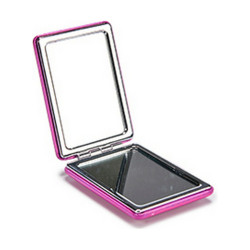 Pocket Mirror Metallic Blue Pink Silver Crystal Plastic 2,5 x 8,5 x 6,2 cm (12 Units)