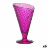 Ice Cream and Milk Shake Glass Gelato Fuchsia Glass 210 ml (6 Units)