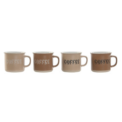 4 Piece Mug Set Home ESPRIT Brown Stoneware 285 ml 9 x 7 x 8 cm