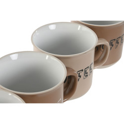 4 Piece Mug Set Home ESPRIT Brown Stoneware 285 ml 9 x 7 x 8 cm