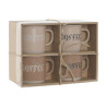 4 Piece Mug Set Home ESPRIT Brown Stoneware 285 ml 9 x 7 x 8 cm