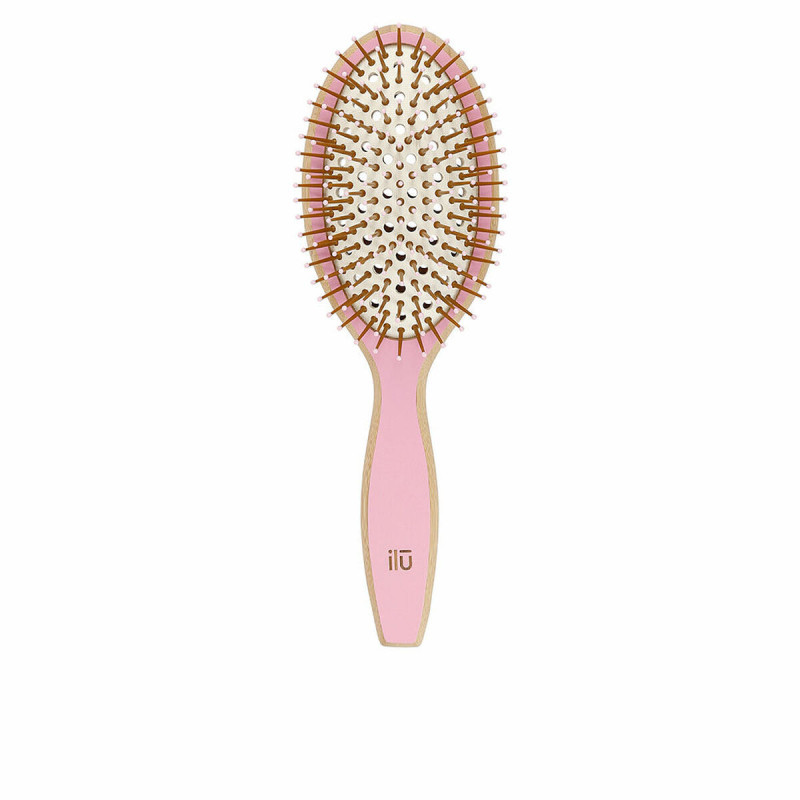 Detangling Hairbrush Ilū Bamboom Large Pink Oval