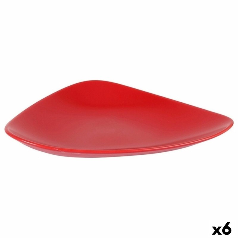 Dessert Dish Red Ceramic 24 x 18 x 3 cm (6 Units)