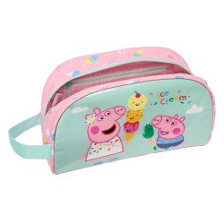 School Toilet Bag Peppa Pig Ice cream Pink Mint 26 x 16 x 9 cm