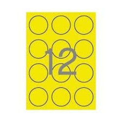 Printer Labels Apli Circular Yellow ø 60 mm