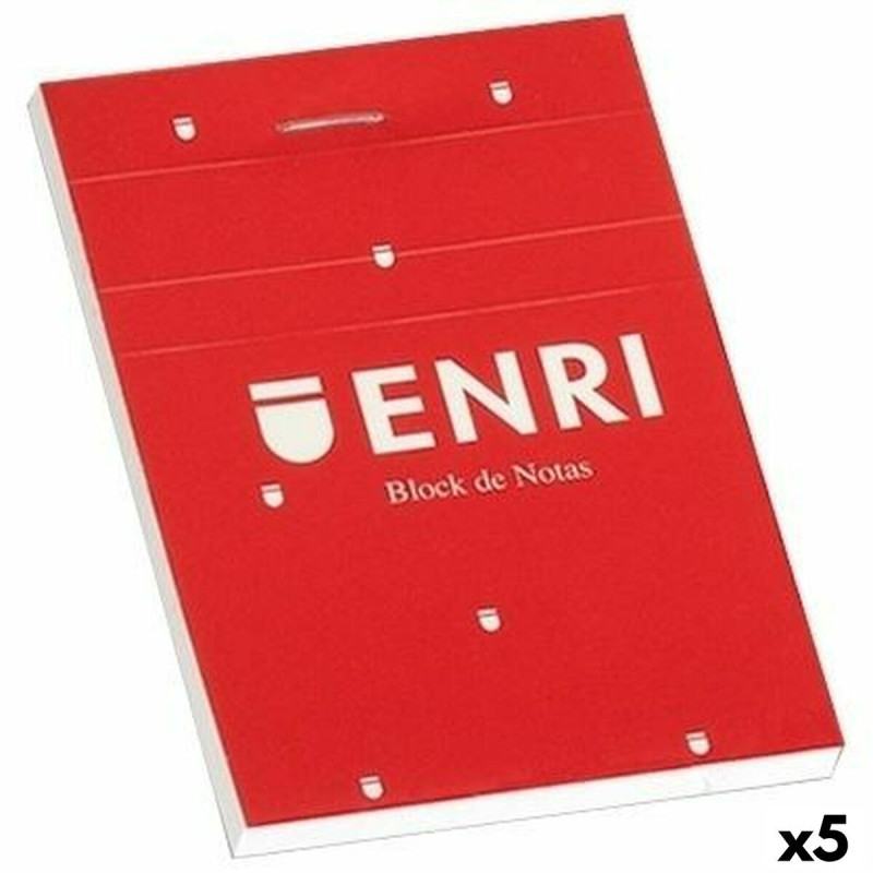 Notepad ENRI Red A4 80 Sheets (5 Units)