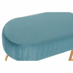 Bench DKD Home Decor 8424001829804 Blue Golden Metal Velvet (90 x 50 x 45 cm)