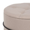 Pouffe 63 x 63 x 41 cm Synthetic Fabric Beige Metal