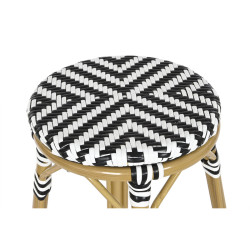 Stool Home ESPRIT Bicoloured Metal synthetic rattan 39,5 x 39,5 x 74,5 cm