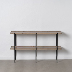 Console Black Natural Iron MDF Wood 120 x 30 x 70 cm