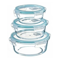 Set of Stackable Hermetically-sealed Kitchen Containers Kozina Circular 3 Pieces