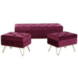 Bench DKD Home Decor 110 x 42 x 44 cm Metal Maroon