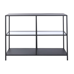 Console DKD Home Decor Black Metal Crystal 100 x 35 x 80 cm