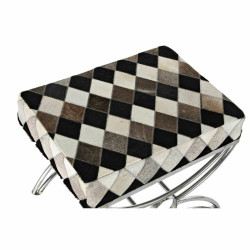 Bench DKD Home Decor   White Brown Black Silver White/Black Steel 53 x 40 x 43 cm