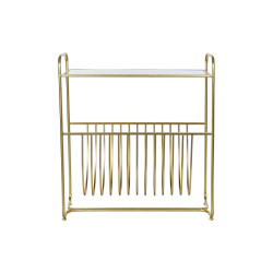 Magazine rack DKD Home Decor Mirror Golden Metal (76 x 35 x 83 cm)