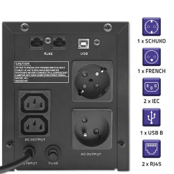 Uninterruptible Power Supply System Interactive UPS Qoltec 53771 1200 W