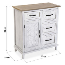 Chest of drawers Versa Kanken MDF Wood Wood Bamboo (35 x 80,5 x 70 cm)