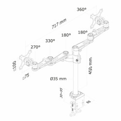 Screen Table Support Neomounts Q610320 26" 14"