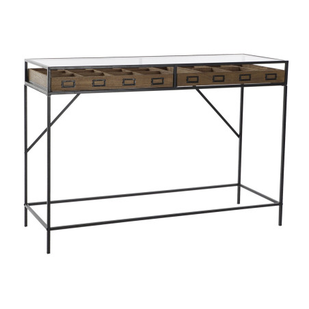 Console DKD Home Decor Brown Black Metal Crystal MDF Wood 120 x 40 x 83 cm