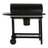 Coal Barbecue with Cover and Wheels DKD Home Decor Black Natural Wood Metal Steel 108 x 71 x 103 cm