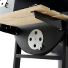 Coal Barbecue with Cover and Wheels DKD Home Decor Black Natural Wood Metal Steel 108 x 71 x 103 cm