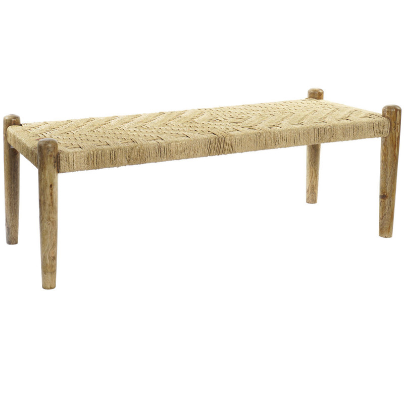 Bench DKD Home Decor 145 x 55 x 49 cm Natural Brown Rope Mango wood