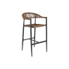 Stool Home ESPRIT Brown Black Aluminium Rattan 52 x 55 x 105 cm