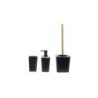 Bath Set DKD Home Decor Black Natural Bamboo Aluminium polystyrene 11,5 x 11,5 x 38 cm