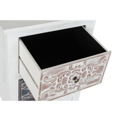 Nightstand DKD Home Decor White Floral Wood (48 x 36 x 67 cm)