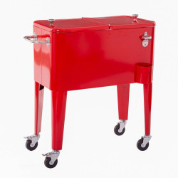 Portable Fridge Fresh Red Metal 74 x 43 x 80 cm