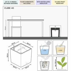 Plant pot Lechuza 36 x 36 x 40 cm Black polypropylene Plastic