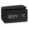 Alarm Clock with Wireless Charger Black