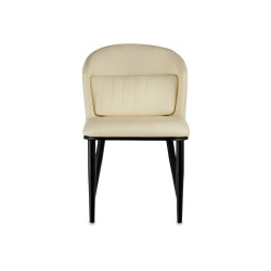 Armchair Circular Black Cream Steel 51 x 83,5 x 54 cm (2 Units)