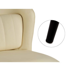 Armchair Circular Black Cream Steel 51 x 83,5 x 54 cm (2 Units)