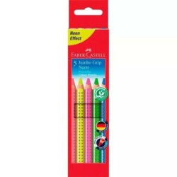 Colouring pencils Faber-Castell Neon Multicolour (5 Units)