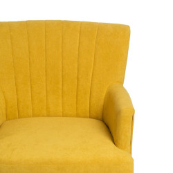 Armchair 63 x 50 x 83 cm Synthetic Fabric Wood Yellow